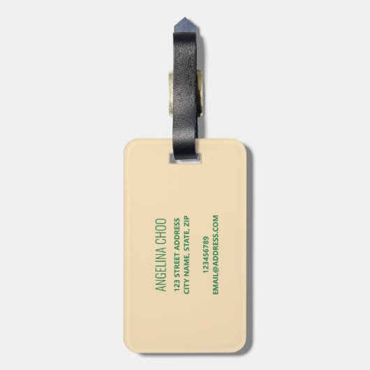 Retro Colorful  Squares Geometric Monogram Gepäckanhänger (Rückseite vertikal)