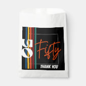 Retro Colorful Striped Fifty Birthday Party Chic Geschenktütchen (Vorderseite)