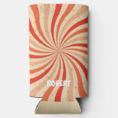 Retro Colorful Stripes Custom Name Cooler Selters Dosenkühler (Rückseite)