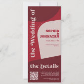 Retro colorful whimsical QR rsvp details wedding Einladung (Vorderseite)