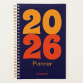 Retro Colors Blue and Orange Name 2025 Planer (Vorderseite)