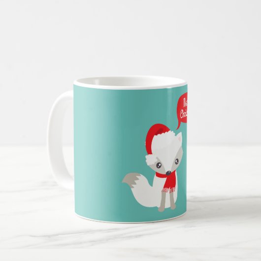 Retro Colors Christmas Fox Kaffeetasse (Vorderseite Links)