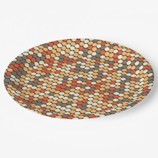 Retro colors dots pattern pappteller (Schrägansicht)