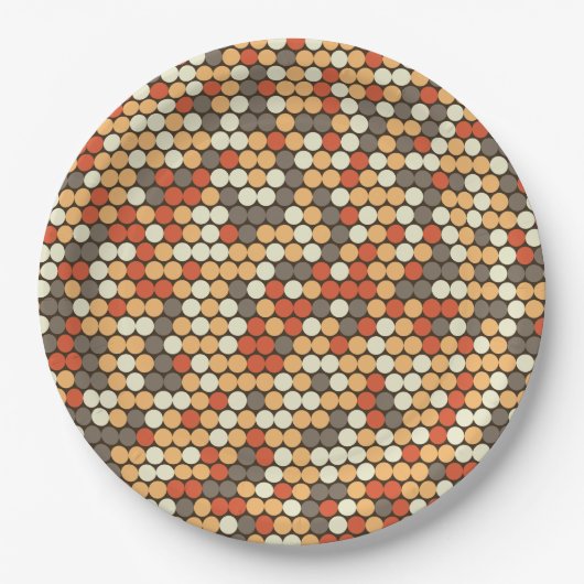 Retro colors dots pattern pappteller (Vorderseite)