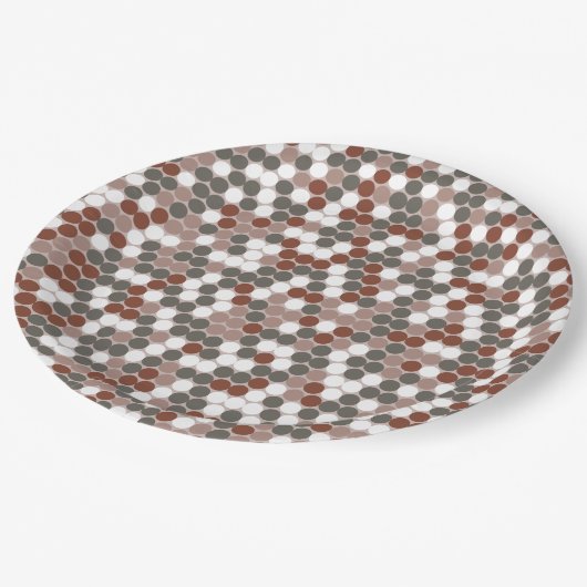 Retro colors dots pattern pappteller (Schrägansicht)
