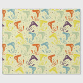 Retro Colors Haartrockner Entlüfter Gemustert Geschenkpapier (Flach)
