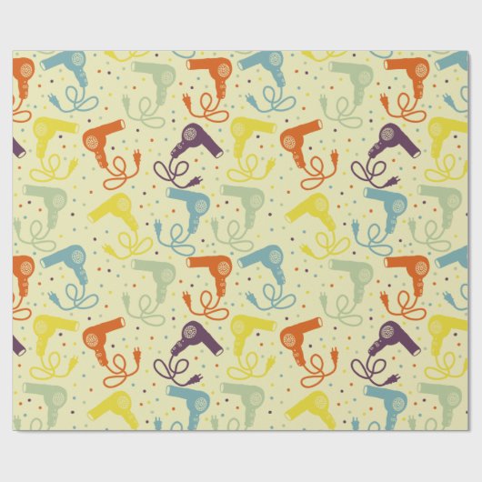 Retro Colors Haartrockner Entlüfter Gemustert Geschenkpapier (Flach)