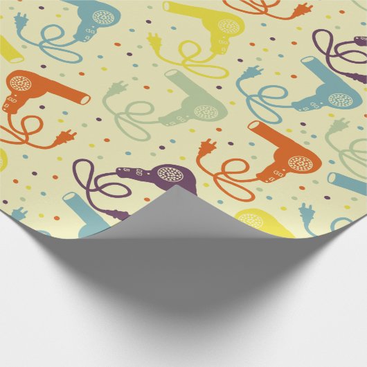Retro Colors Haartrockner Entlüfter Gemustert Geschenkpapier (Ecke)