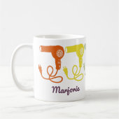 Retro Colors Haartrockner Entlüfter Personalisiert Kaffeetasse (Links)