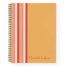 Retro Colors Orange Pink Gold Streifen Name