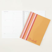 Retro Colors Orange Pink Gold Streifen Name Planer (Anzeige)