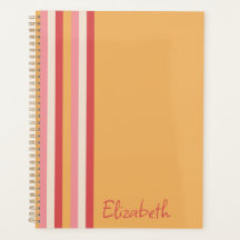 Retro Colors Orange Pink Gold Streifen Name