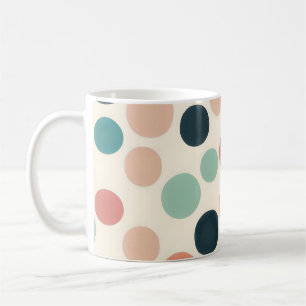 Retro Colors Polka Dots Boho Vintag Style Kaffeetasse