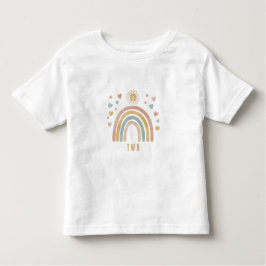 Retro Colors Rainbow and Sun Birthday Age Kleinkind T-shirt