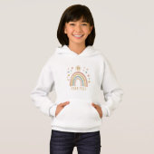 Retro Colors Rainbow & Sun Girl Hoodie (Vorne ganz)
