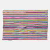 Retro Colors Textured Look Stripes Geschirrtuch (Horizontal)