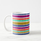 Retro Colors Textured Look Stripes Kaffeetasse (Links)