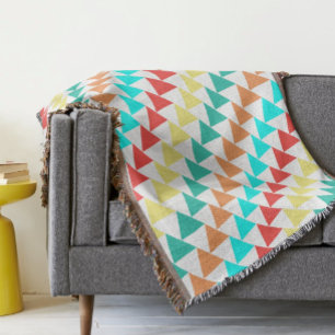 Retro Colors Triangle Minze Rote Koralle Abstrakt Decke