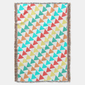 Retro Colors Triangle Minze Rote Koralle Abstrakt Decke (Vorderseite Vertikal)