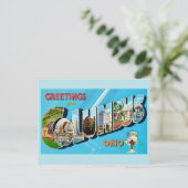 Retro Columbus Ohio Gruß  Postkarte (Stehend Vorderseite)