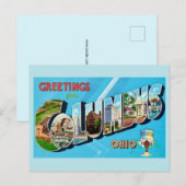 Retro Columbus Ohio Gruß  Postkarte (Vorne/Hinten)