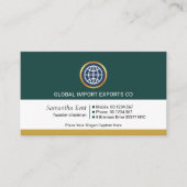 Retro Column Layers Gold Globe Visitenkarte (Vorderseite)