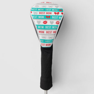 Retro-Comic-Beste-Mom-Herzen-Lippen-Schleife Golf Headcover