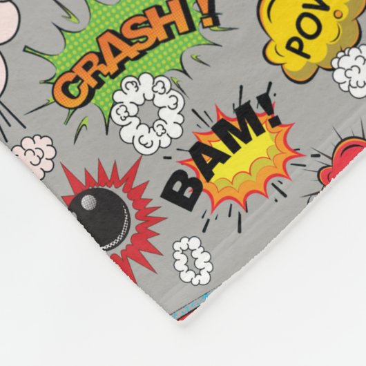 Retro Comic Book Action Words Fleecedecke (Ecke)
