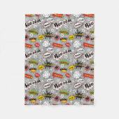 Retro Comic Book Action Words Fleecedecke (Vorderseite)