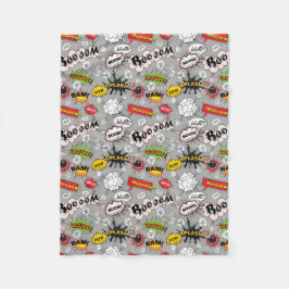 Retro Comic Book Action Words Fleecedecke