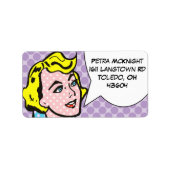 Retro Comic Book Address Labels Adressaufkleber (Vorne)