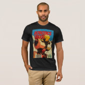 Retro Comic Book Cover Robot Graphic T-Shirt (Vorne ganz)