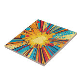 Retro-Comic-Book-Gelb-Explosion-Pop-Art Fliese (Seite)