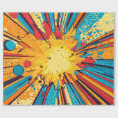 Retro-Comic-Book-Gelb-Explosion-Pop-Art Geschenkpapier (Flach)