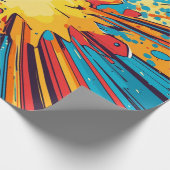 Retro-Comic-Book-Gelb-Explosion-Pop-Art Geschenkpapier (Ecke)
