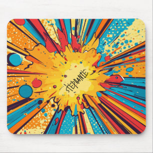 Retro-Comic-Book-Gelb-Explosion-Pop-Art Mousepad