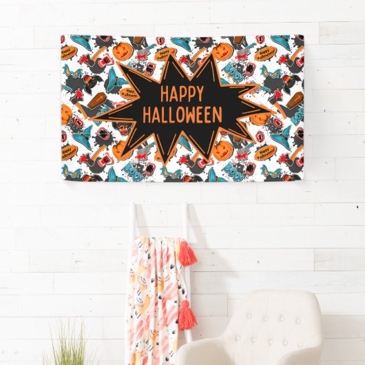 Retro Comic Book Halloween Banner (Insitu)