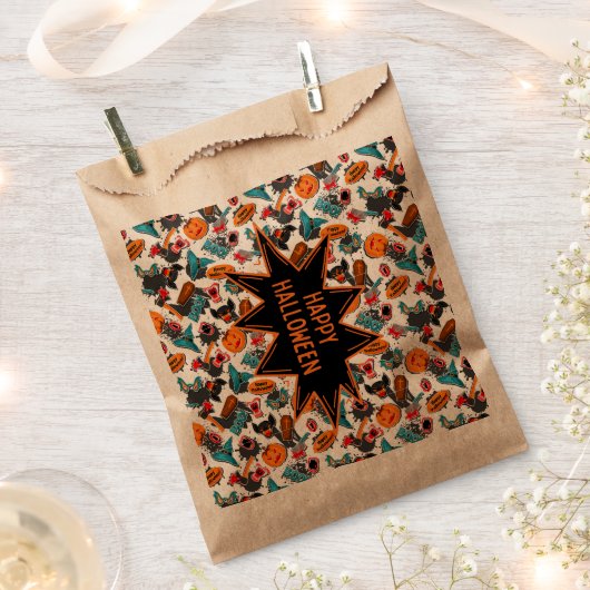 Retro Comic Book Halloween Geschenktütchen (Ausgeschnitten)