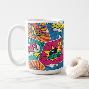 Retro-Comic-Book-Muster-Boom-Pop-Art-Kaffeetasse Kaffeetasse