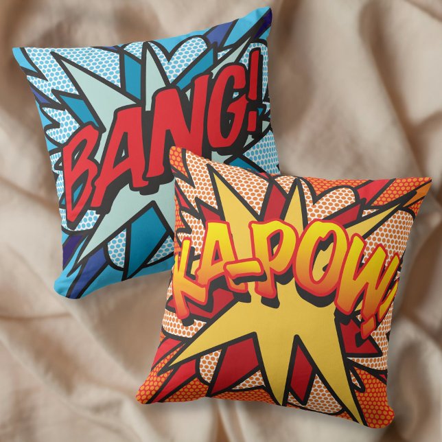 Retro Comic Book Pop Art BANG KA POW Kissen (Von Creator hochgeladen)