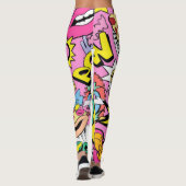 Retro-Comic-Book-Pop-Art-Collage Leggings (Rückseite)