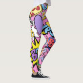Retro-Comic-Book-Pop-Art-Collage Leggings (Rechts)