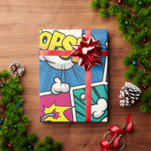 Retro-Comic-Book-Pop-Art-Geschenkverpackungspapier Geschenkpapier