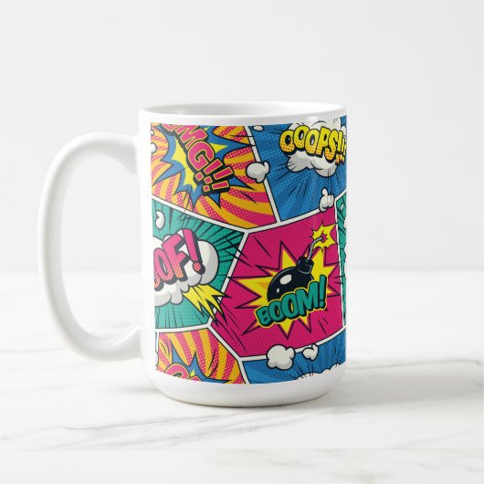 Retro Comic Book - Pop Art Kaffeetasse (Links)