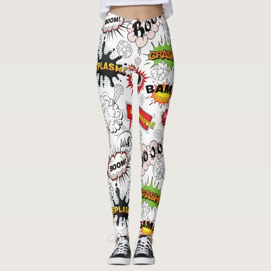 Retro-Comic-Book-Pop-Art-Leggings Leggings (Vorderseite)