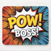 Retro Comic Book POW BOSS! Action Office Mousepad (Vorne)