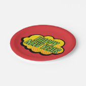 Retro Comic Book Style Happy New Year Paper Plate Pappteller (Schrägansicht)