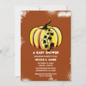 Retro Comic Book Style Pumpkin Fall Baby Dusche Einladung (Vorderseite)