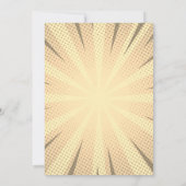 Retro Comic Book Superhero Einzigartige Hochzeit Einladung (Rückseite)