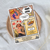 Retro Comic Book Superhero Einzigartige Hochzeit Einladung